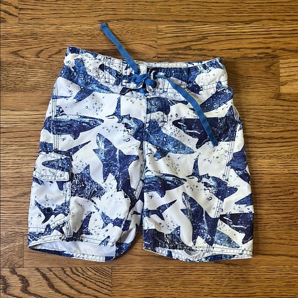 Boys Blue Shark Print Shorts - Picture 1 of 1